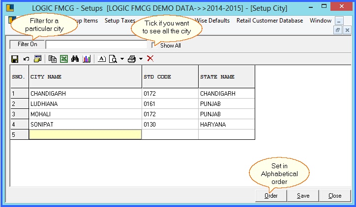 setup cirty list